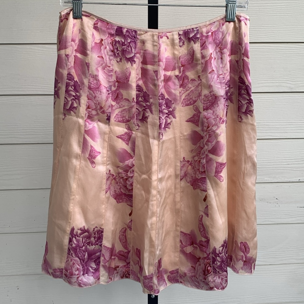 Y2K Ann Taylor vintage silk floral midi feminine fairy skirt 8P - Picture 5 of 7